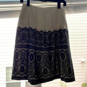 Satin lace midi skirt
